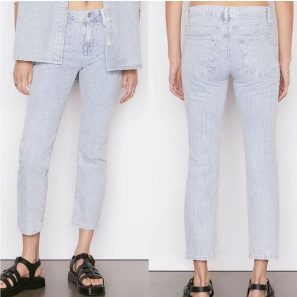 Frame Solar Stripe Le High Straight Jeans Sz 28 - Picture 1 of 7